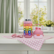 Math Puzzle Water Bottle(Pink) water bottle | Water bottle for kids | Cute water bottles for kids